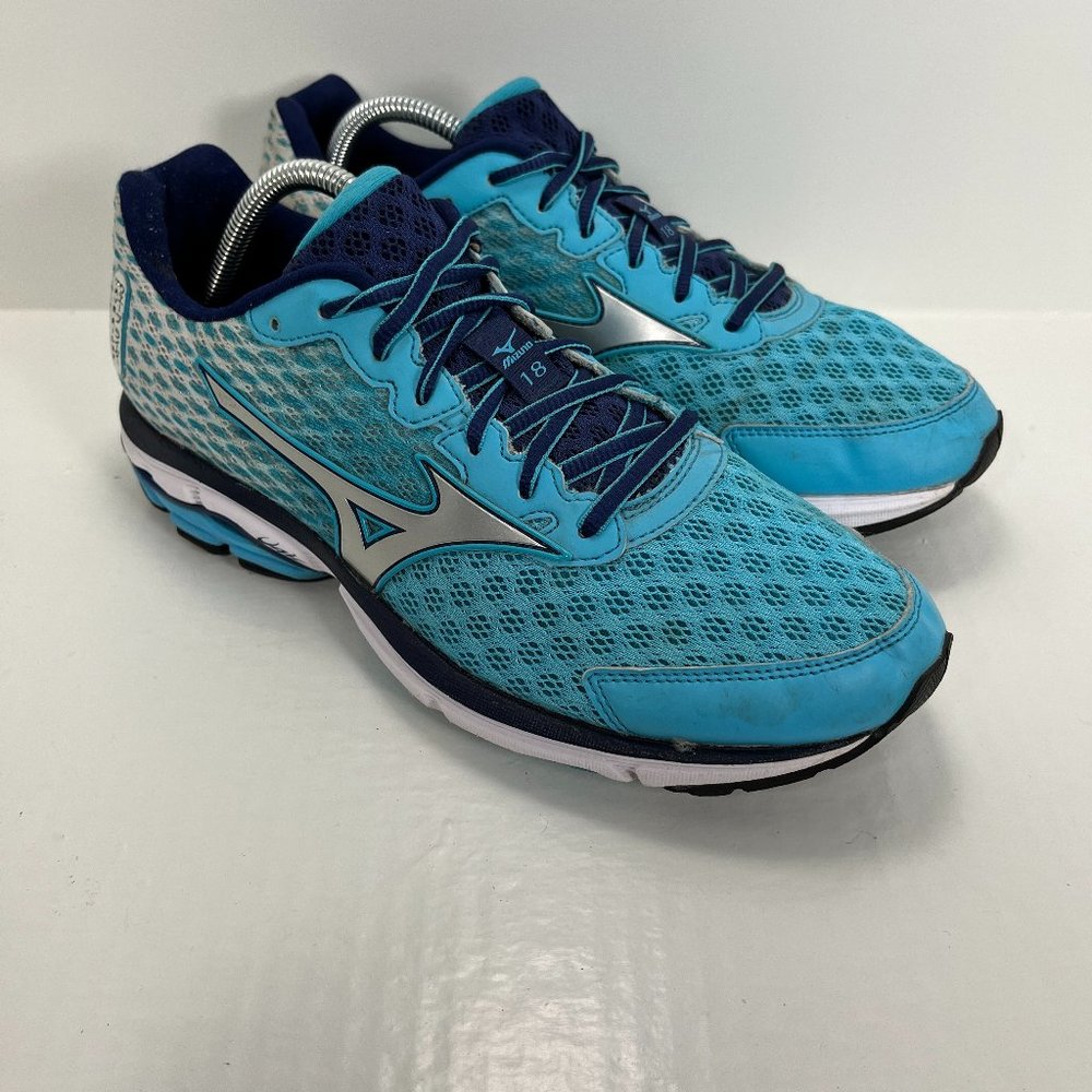 Mizuno Wave Rider 18 Blue Womens US Size 9.5 EUR 40.5 410656 Running Shoes